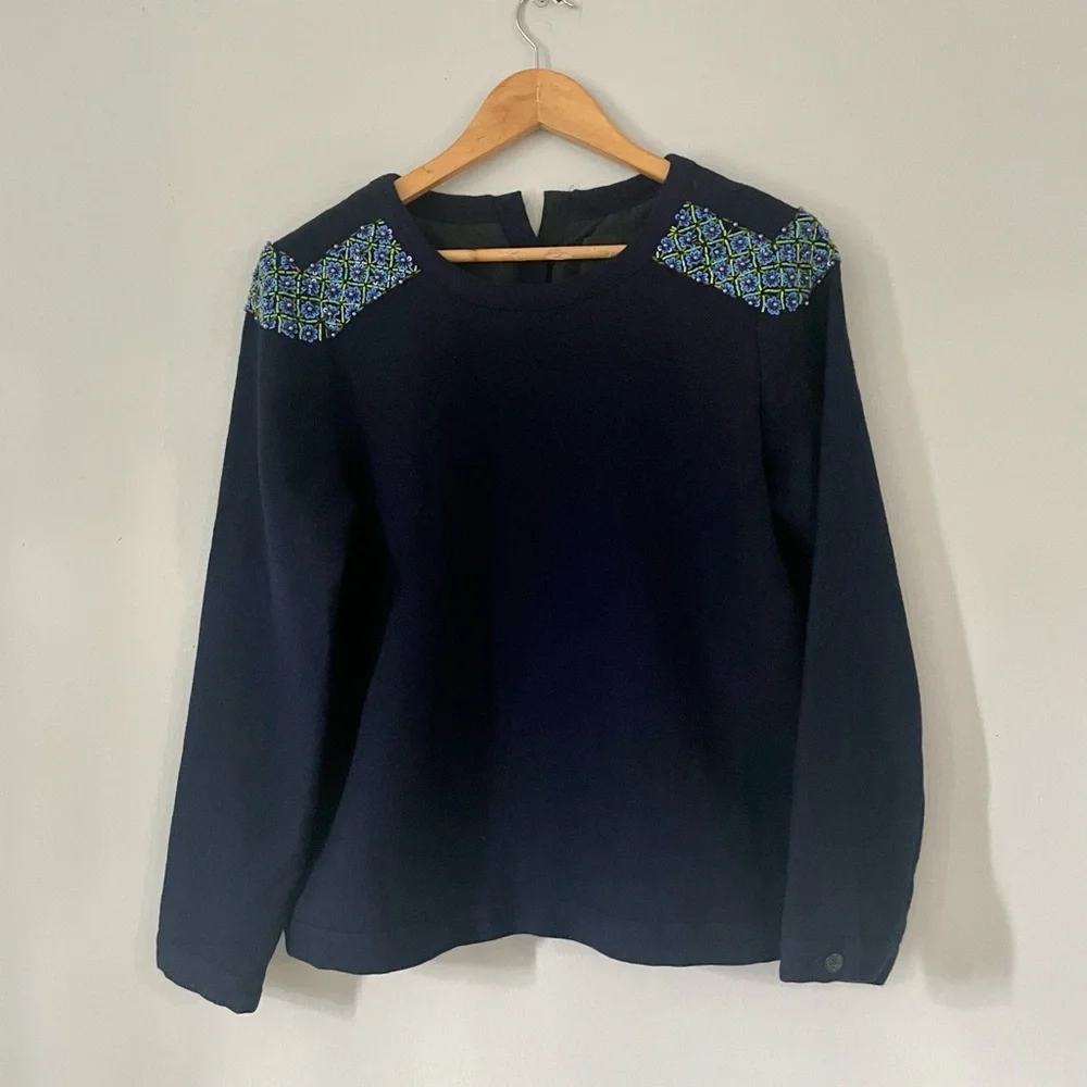 J. Crew Wool Beaded Top